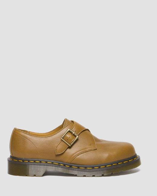 Dr. Martens Brown 1461 Monk Buckle Leather Shoes for men
