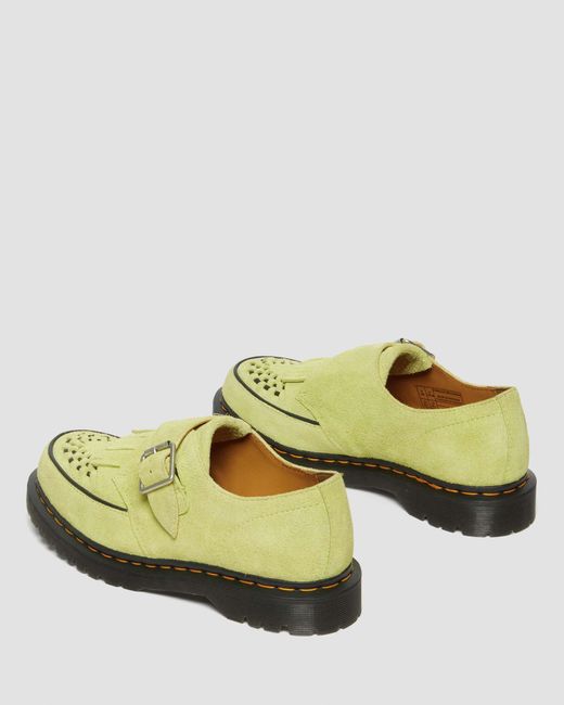 Dr. Martens Yellow Ramsey Suede Kiltie Buckle Creepers Shoes for men