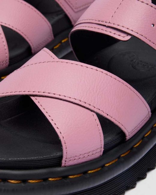 Dr. Martens Pink Voss Ii Athena Leather Strap Sandals