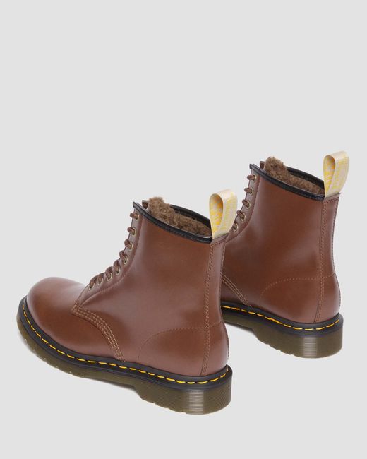 Dr. Martens Brown Vegan 1460 Borg Lined Lace Up Boots for men