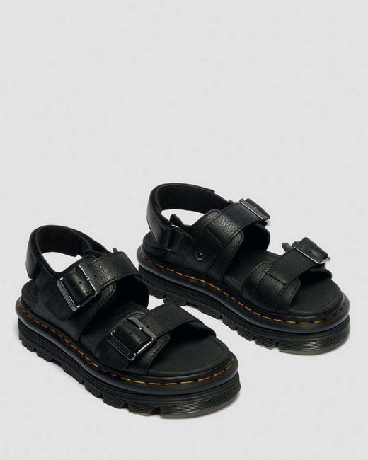 Dr. Martens Black Zebzag Pisa Platform Sandals