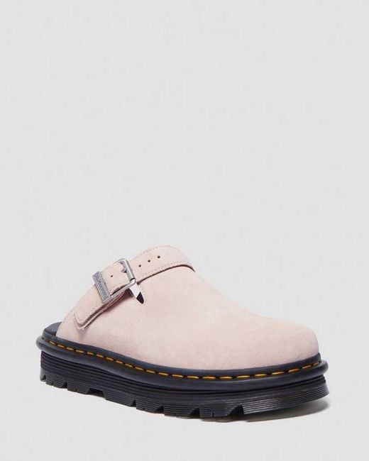 Dr. Martens Suède Zebzag Wildleder Casual Slingback Plateau Mules in White für Herren