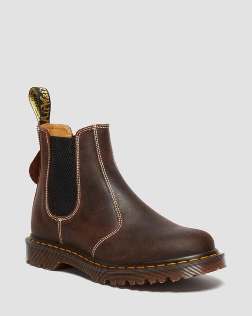 Dr. Martens Brown 2976 Wax Commander Leather Chelsea Boots for men
