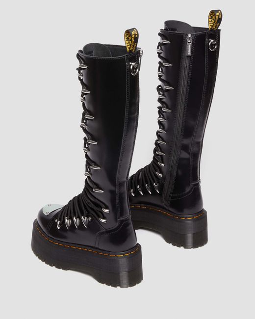Dr. Martens Black 1b60 Max Lace Up Knee High Platform Boots