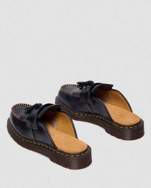 Dr. Martens Black Adrian Leather Mules Loafers for men