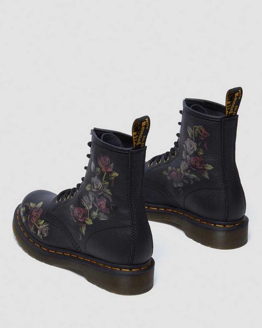 Dr. Martens Black 1460 Decayed Roses Leather Boots