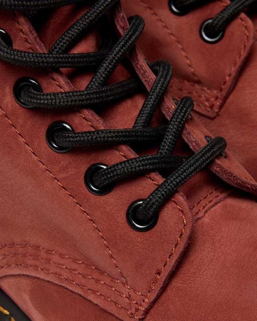 Dr. Martens Red 1460 Pascal Nubuck Leather Lace Up Boots