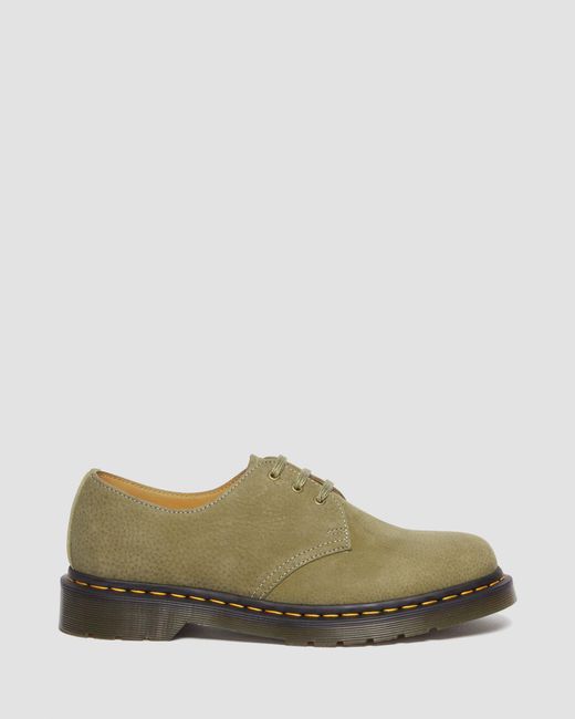 Dr. Martens Green 1461 Tumbled Nubuck Leather Oxford Shoes for men