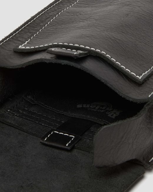 Dr. Martens Black Overdrive Leather Vertical Crossbody Bag