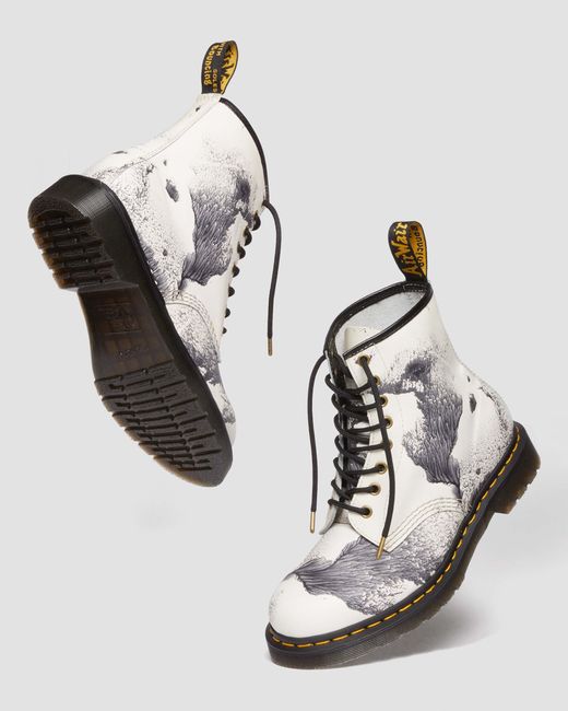 Dr. Martens Multicolor 1460 Tate 'decalcomania' Backhand Leather Lace Up Boots
