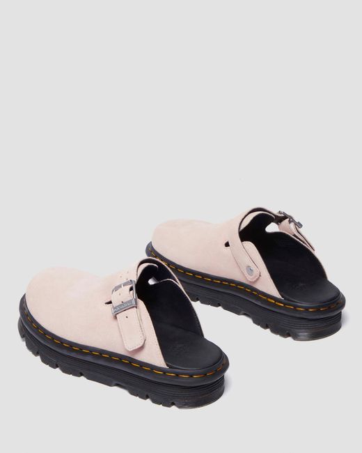 Dr. Martens White Zebzag Suede Casual Slingback Platform Mules for men