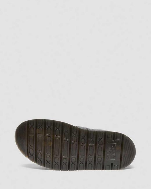 Dr. Martens Black San Two Strap Croc Embossed Leather Sandals for men