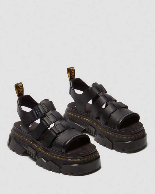 Dr. Martens Black Mattison 3 Strap Sandals