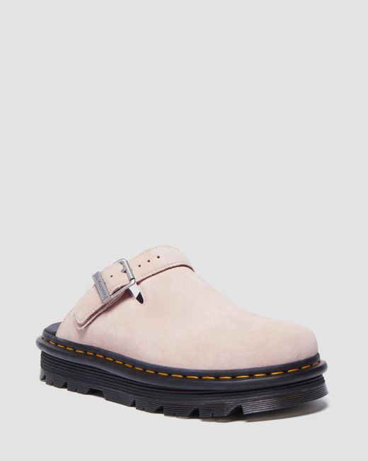 Dr. Martens White Zebzag Suede Casual Slingback Platform Mules for men