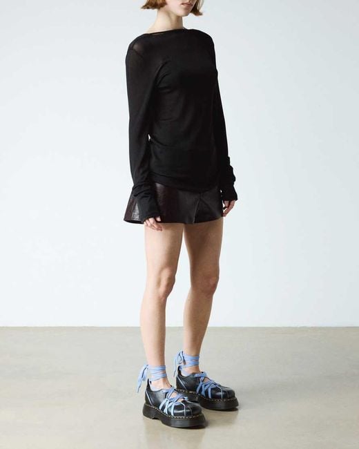 Dr. Martens Blue Buzz Ballerina Gloss Leather Shoes