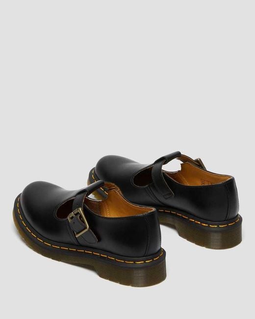 Dr. Martens Black Polley Smooth Mary Jane Shoes