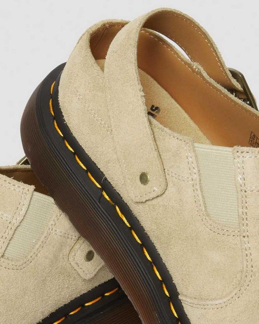 Dr. Martens White Isham Desert Oasis Suede Mules Shoes for men