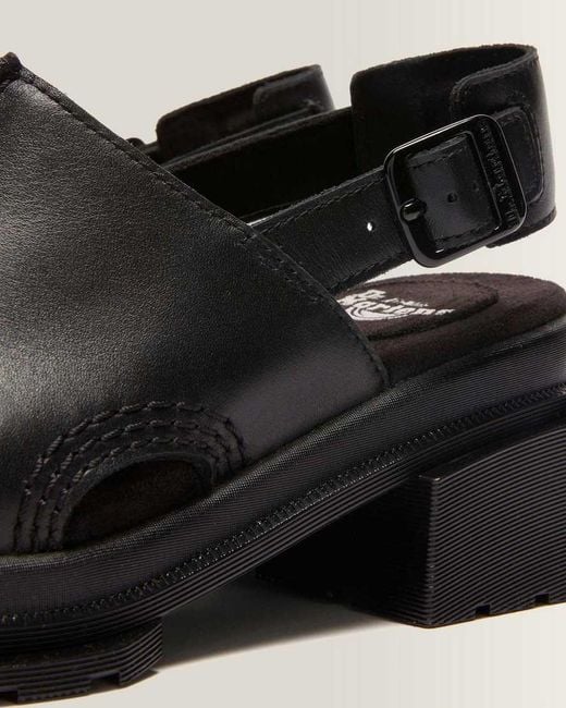 Dr. Martens Black Maybole Wanama Leather Sandals