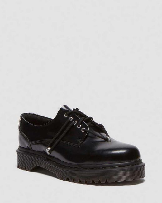 Dr. Martens Black Zeffir 5-Eye Leather Bex Shoes for men
