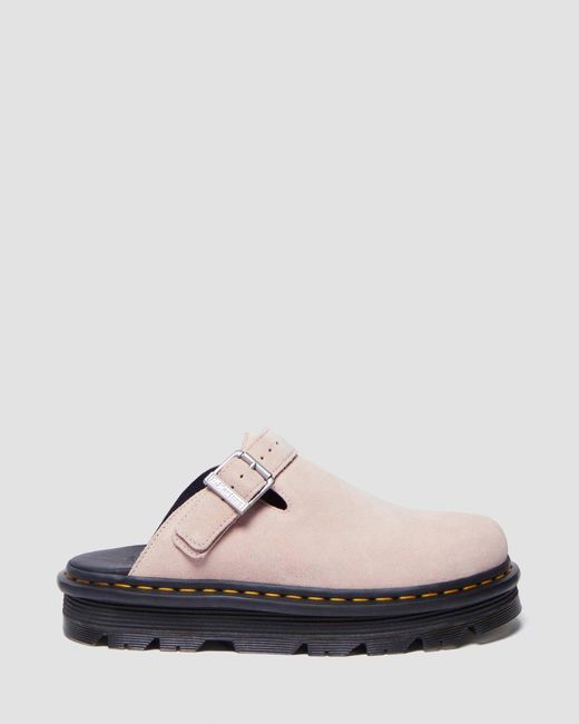 Dr. Martens White Zebzag Suede Casual Slingback Platform Mules for men