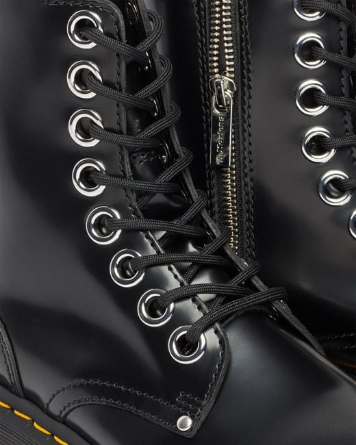 Cuero botas con plataforma jadon max de piel buttero Dr. Martens de color Black