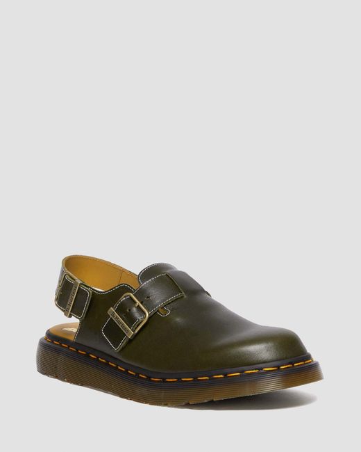 Dr. Martens Green Jorge Made In England Classic Leather Slingback Mules for men