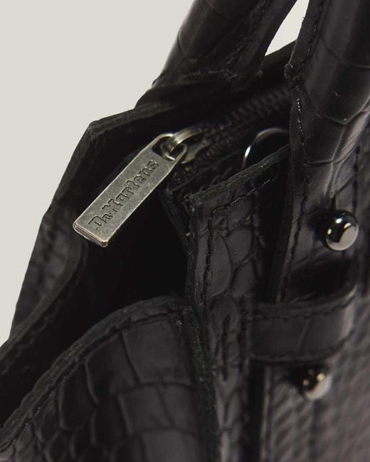 Dr. Martens Black X-Small Croc Emboss Leather Tote Bag