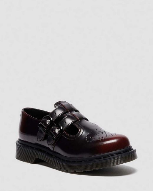 Dr. Martens Black 8065 Arcadia Rub Off Leather Mary Jane Shoes