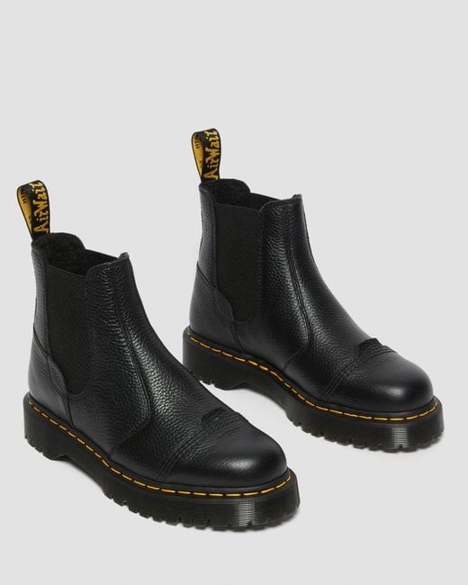 Dr. Martens 2976 Bex Faux Fur-lined Platform Chelsea Boots in Black | Lyst  UK