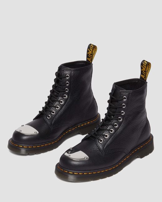 Dr. Martens Black 1460 Toe Plate Lunar Leather Jungle Zip Boots for men