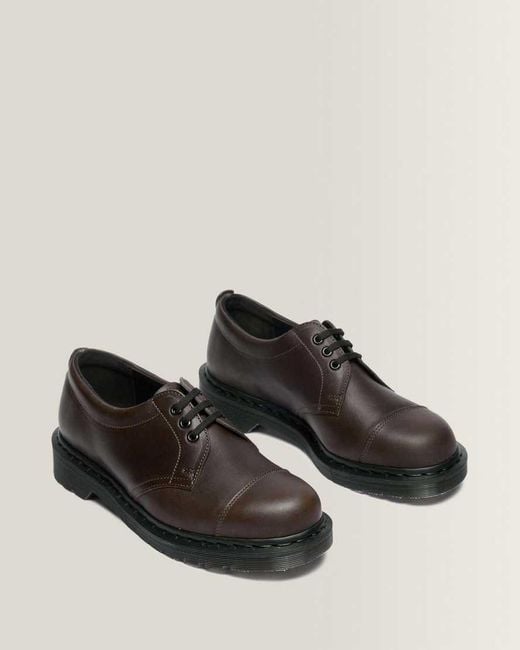 Dr. Martens Black 1461 Mhl 3 Eye Leather Shoes for men