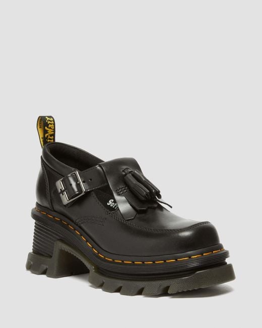 Dr. Martens Black Corran Atlas Leather Mary Jane Heeled Shoes