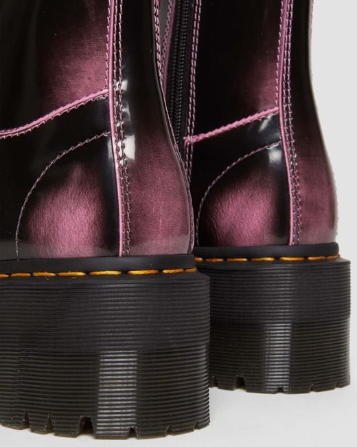 Cuero botas con plataforma jetta hi max de piel efecto envejecido Dr. Martens de color Black