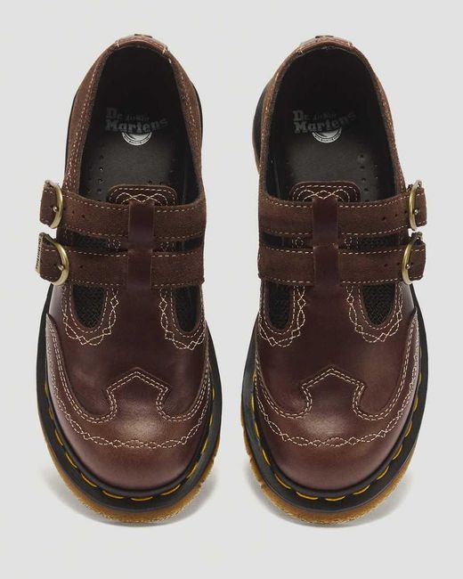 Dr. Martens 8065 Desert Rodeo Leather & Suede Mary Jane Shoes in Brown ...