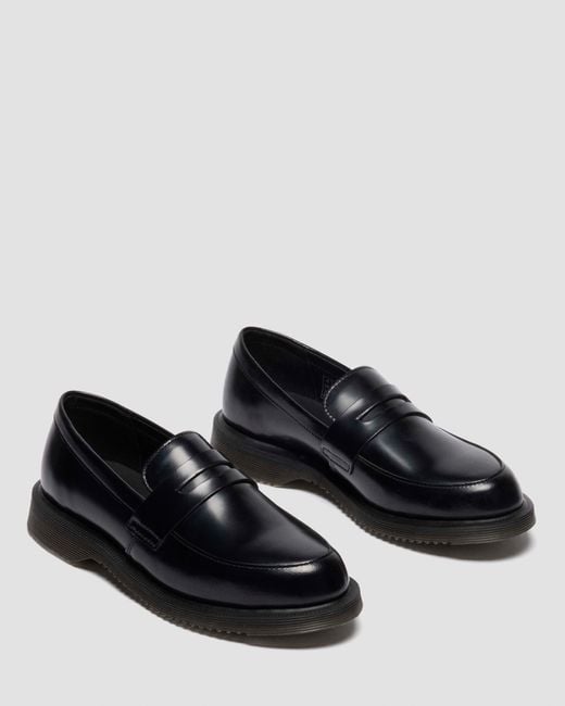 Dr. Martens Black Temara Polished Smooth Leather Loafers