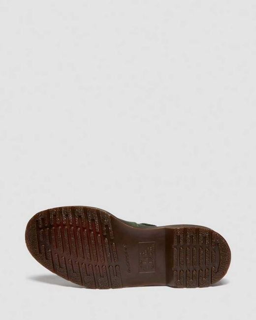 Dr. Martens Green Mary Jane Flower Crazy Horse Leather Shoes for men