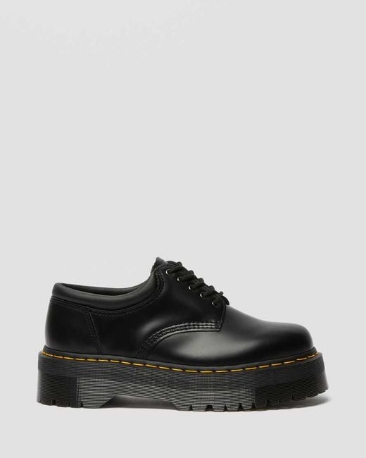 Dr. Martens Black 8053 Quad Smooth Leather Platform Shoes for men