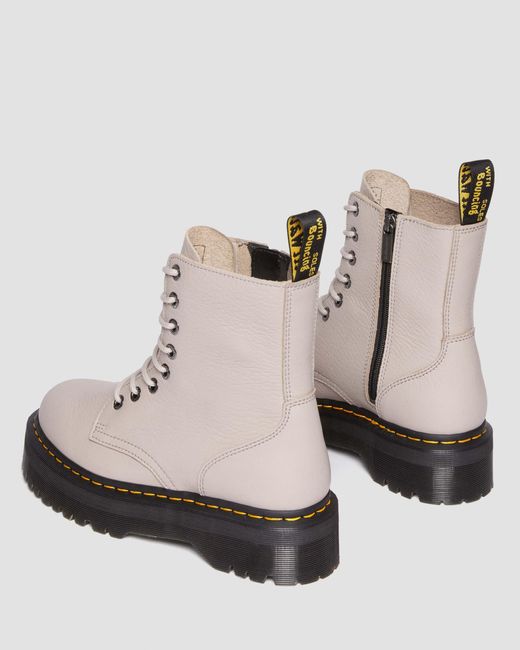 Dr. Martens White Jadon Iii Pisa Leather Platform Boots Taupe for men