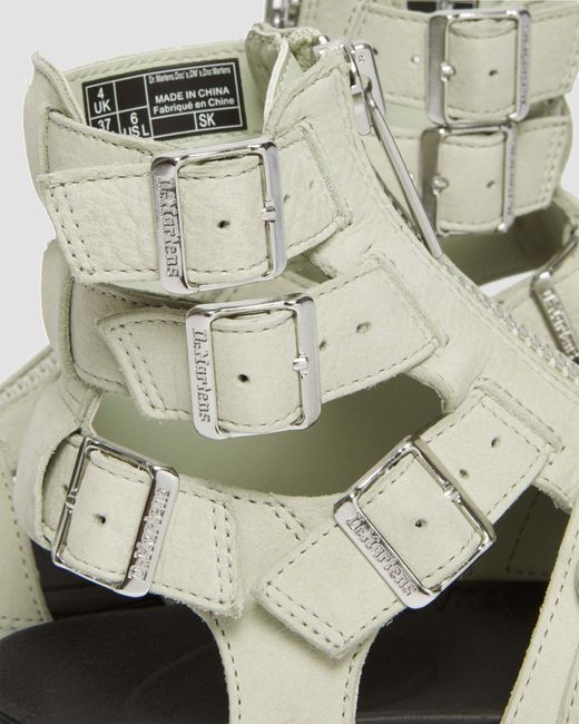 Sandali con zip olson stile gladiatore di Dr. Martens in Metallic