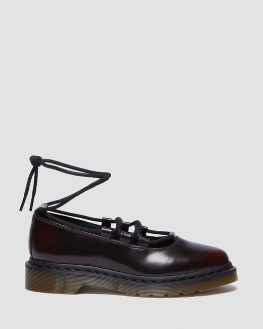 Dr. Martens Black Elphie Ii Leather Ballet Flats Shoes