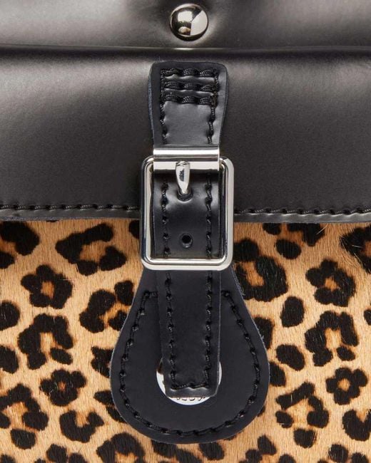 Dr. Martens Black Leather Print Hair-On Top Handle Bag
