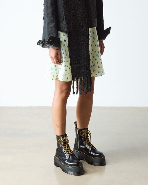 Cuero botas con plataforma jadon max de piel buttero zapatos Dr. Martens de color Black