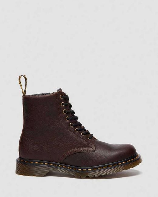 Dr. Martens Brown 1460 Fleece Lined Grizzly Leather Boots for men