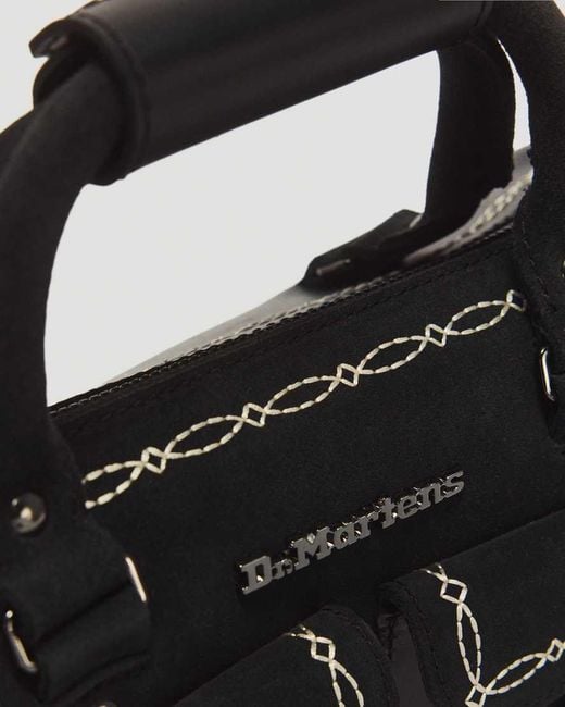 Dr. Martens Black Top Handle Desert Rodeo Leather & Suede Bag