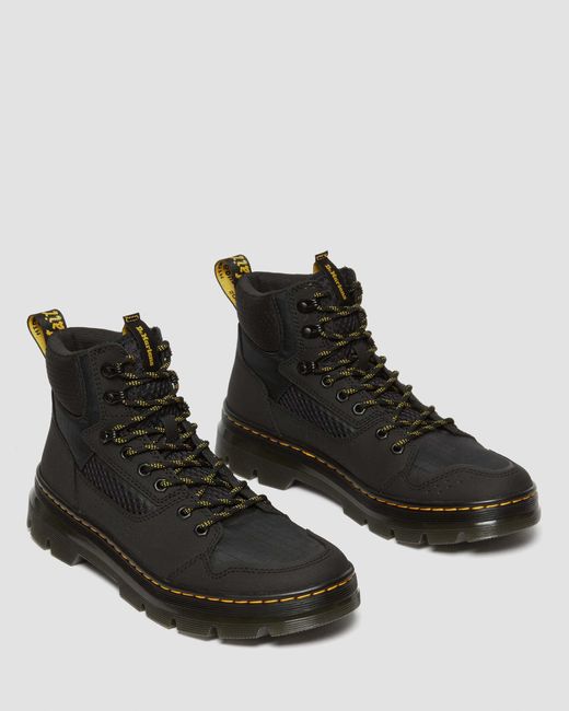 Dr. Martens Black Leather Rilla Lace Up Utility Boots for men