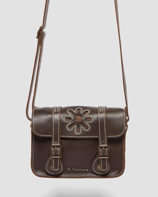 Sacoche De Selle En Cuir Marron Tough1 - Modèle à Fleurs - Neuve
