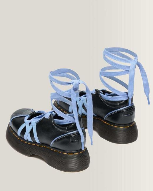Dr. Martens Blue Buzz Ballerina Gloss Leather Shoes