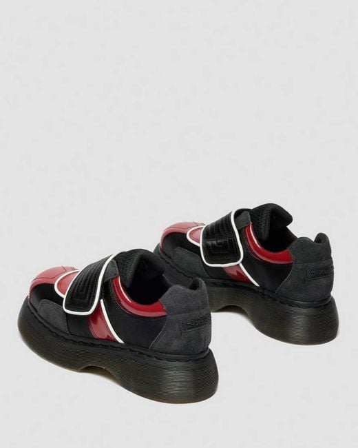 Dr. Martens Black Buzz Strap Mixed Material Shoes