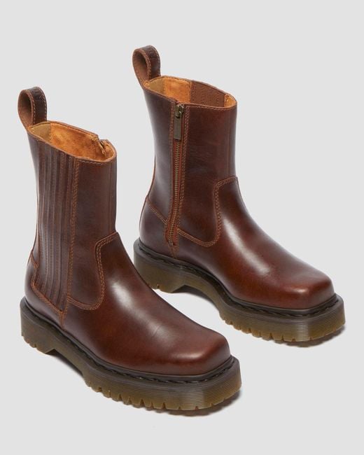 Dr. Martens Brown Amaayah Lo Leather Boots
