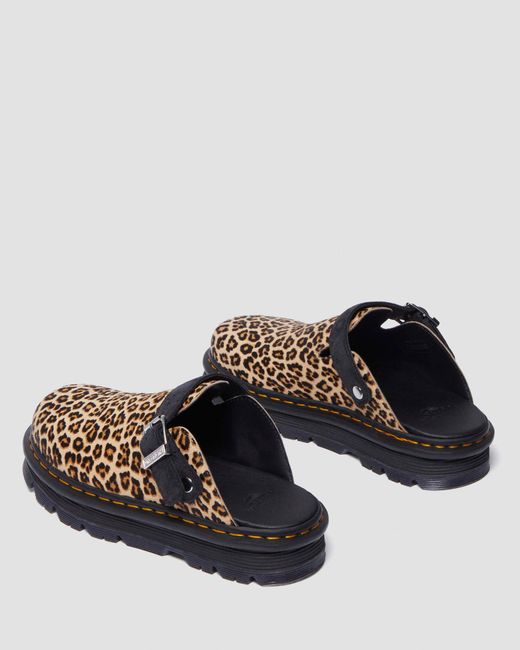 Pelle mules platform zebzag di Dr. Martens in Black